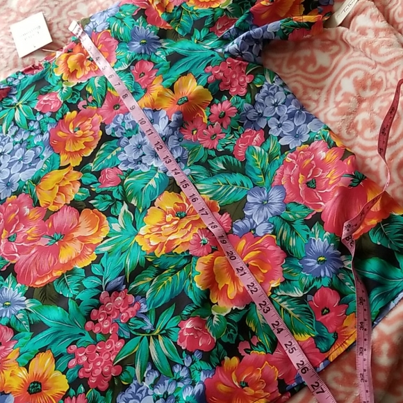 NWT Early 90s Vtg Talbots Floral Silk Blouse Top - Picture 7 of 8